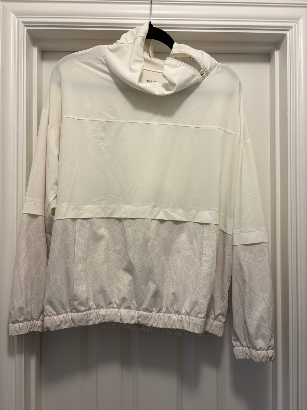 Athleta Cream Half-Zip Hoodie